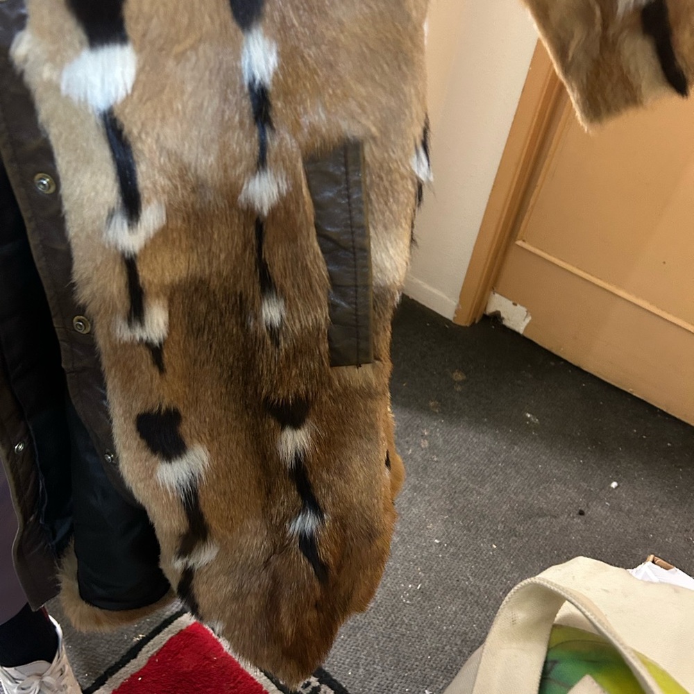Women's Brown and Black Fur Coat - Picture 2 of 2